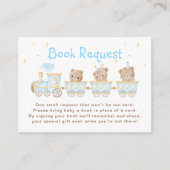Bear Blue Train Baby Showbuchanfrage Begleitkarte (Vorderseite)