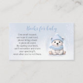 Bear Blue Winter Baby Showbücher für Babykarte Begleitkarte (Vorderseite)