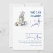 Bear Blue Winter Boy Baby Showdusche Einladung (Vorderseite)