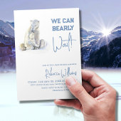 Bear Blue Winter Boy Baby Showdusche Einladung