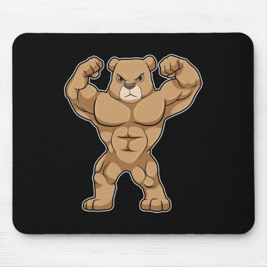 Bear Bodybuilder Bodybuilding Sports  Mousepad (Vorne)