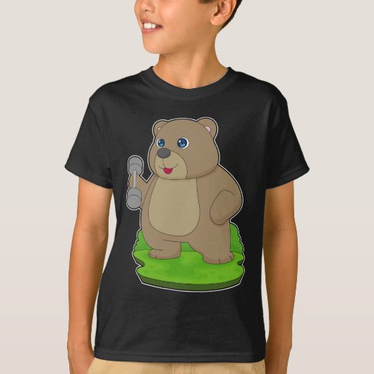 Bear Bodybuilder Dumbell-Bodybuilding T-Shirt (Vorderseite)