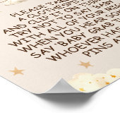 Bear Boho Balloons sagt kein Baby Game Sign Poster (Ecke)