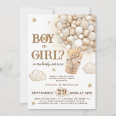 Bear Boho Gender offenbaren neutrale Tones Einladung (Vorderseite)