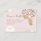 Bear Boho Girl Pink Babydusche Windelwindeln Begleitkarte (Vorderseite)