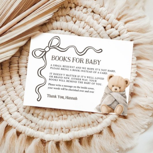 Bear Books for Baby Card  Begleitkarte
