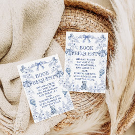 Bear Bow Blue Floral Baby Shooting Books for Baby Begleitkarte