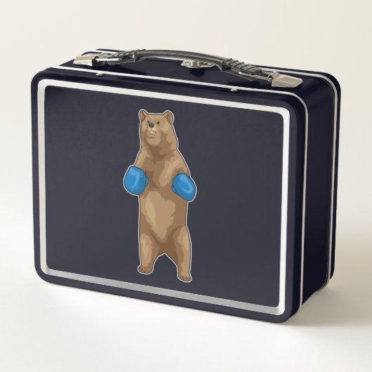 Bear Boxer Boxhandschuhe Metall Brotdose (Rückseite)