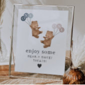 Bear Boy Girl Twins - 1. Geburtstag - Leckereien U Poster