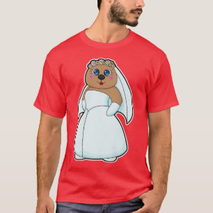Bear Bride Veil Wedding T-Shirt
