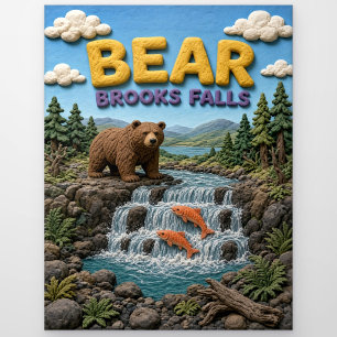 Bear Brooks Falls Modern KlayKoo Postkarte