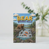 Bear Brooks Falls Modern KlayKoo Postkarte (Stehend Vorderseite)