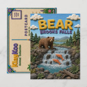 Bear Brooks Falls Modern KlayKoo Postkarte (Vorne/Hinten)