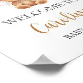 Bear Brown Balloon Baby Dusche Willkommen Poster (Ecke)