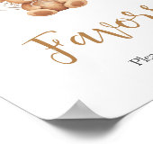 Bear Brown Balloon Baby Shower Favoriten Poster (Ecke)