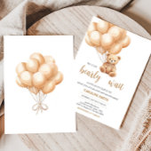 Bear Brown Balloon Babydusche Einladung