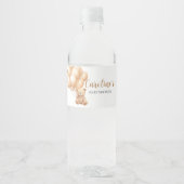 Bear Brown Balloon Babydusche Wasserflaschenetikett (Vorderseite)