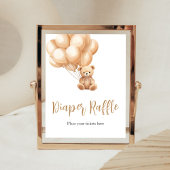 Bear Brown Balloon Babydusche Windelwanne Poster