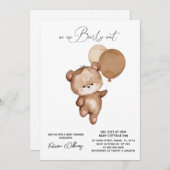 Bear Brown Bearly Wait Baby Dusche Einladung (Vorne/Hinten)