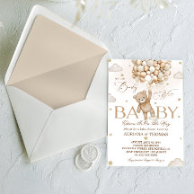 Bear Brown Gender Neutral Baby Dusche