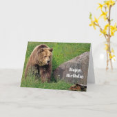 Bear Brown Grizzly Foto Geburtstag Karte (Gelbe Blume)