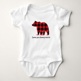 Bear Buffalo Karo Muster Silhouette Baby Strampler