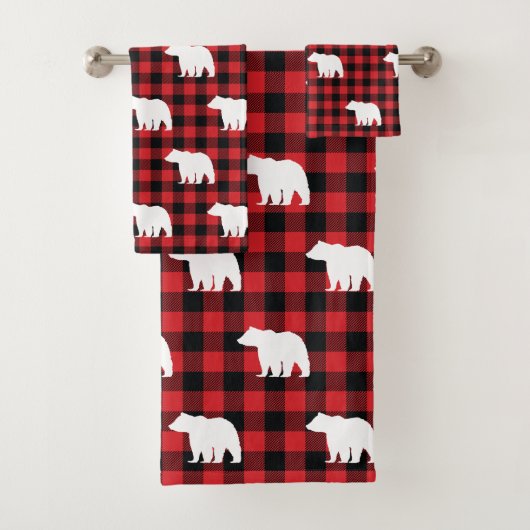 Bear Buffalo Karo Pattern Badetuch Set (Insitu)