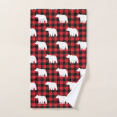 Bear Buffalo Karo Pattern Badetuch Set (Handtuch)