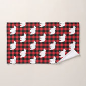 Bear Buffalo Karo Pattern Badetuch Set (Handtuch)