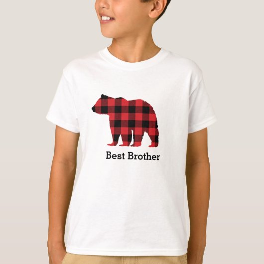 Bear Buffalo Karo Pattern Silhouette Kinder T-Shirt (Vorderseite)