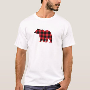 Bear Buffalo Karo Red Karo Pattern T-Shirt