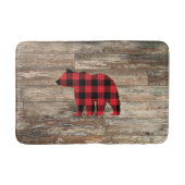 Bear Buffalo Karo Rustic Wood Bath Mat Badematte (Vorderseite)