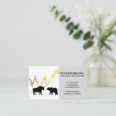 Bear Bull-Logo | Candle Stick Graph Visitenkarte (Stehend Vorderseite)