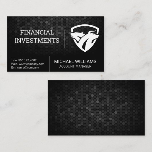 Bear Bull Shield-Logo Visitenkarte (Vorne/Hinten)