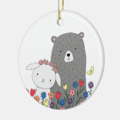 Bear & Bunny Couple's First Christmas zusammen Keramik Ornament (Links)