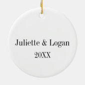 Bear & Bunny Couple's First Christmas zusammen Keramik Ornament (Hinten)