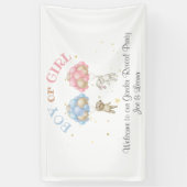 Bear & Bunny Gender Reveal Party-Zeichen Banner (Vertikal)