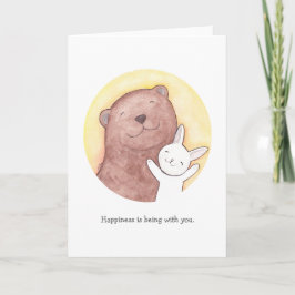 Bear & Bunny I Liebe you Card Happy Valentine Card Feiertagskarte