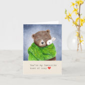 Bear & Bunny in a Scarf You are my favorite Cozy Karte (Gelbe Blume)