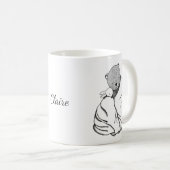 Bear Bunny Rabbit in Blanket Personalisierter Name Kaffeetasse (VorderseiteRechts)