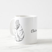 Bear Bunny Rabbit in Blanket Personalisierter Name Kaffeetasse (Vorderseite Links)