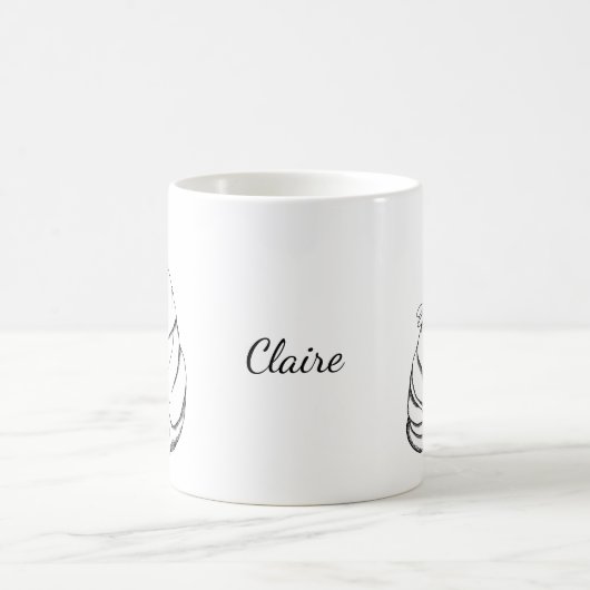 Bear Bunny Rabbit in Blanket Personalisierter Name Kaffeetasse (Mittel)