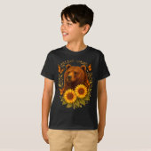 Bear Butterfly Nature Rustic Sunflower Monarch Art T-Shirt (Vorne ganz)