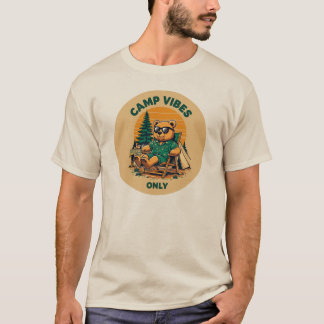 Bear Camp Vibes Only - Chillin' Bear with Sunglass T-Shirt