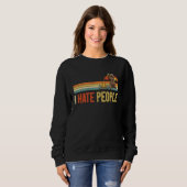 Bear Camping I Hate People Bear Drinking Outdoor L Sweatshirt (Vorne ganz)