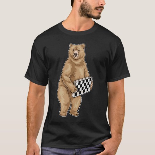 Bear Chessboard Schach T-Shirt (Vorderseite)