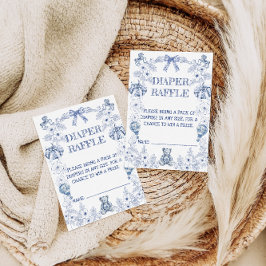 Bear Chinoiserie Floral Baby Dusche Windeln Windel Begleitkarte