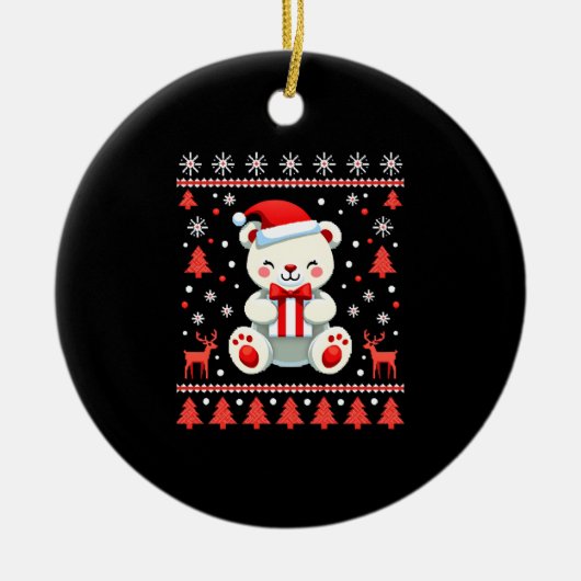 Bear Christmas Christmas (6) Keramik Ornament (Vorne)