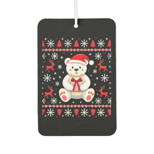 Bear Christmas Christmas Autolufterfrischer (Vorderseite)