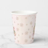 Bear Christmas Girl Babydusche Pink Paper Cups Pappbecher (Rechts)